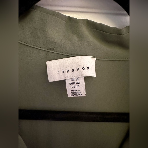 *TopShop* hip olive asymmetrical work dress - Picture 5 of 9